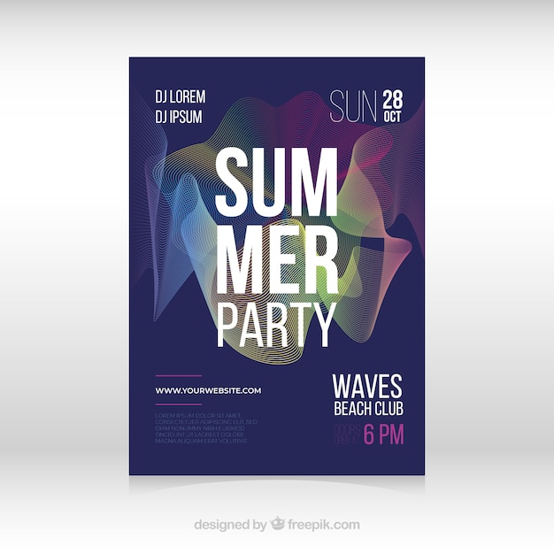 Zomerfeest poster met abstracte vormen