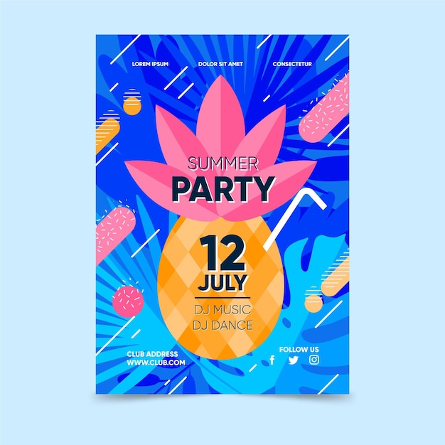 Zomerfeest poster met ananas