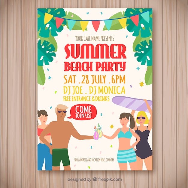 Gratis vector zomerfeest poster
