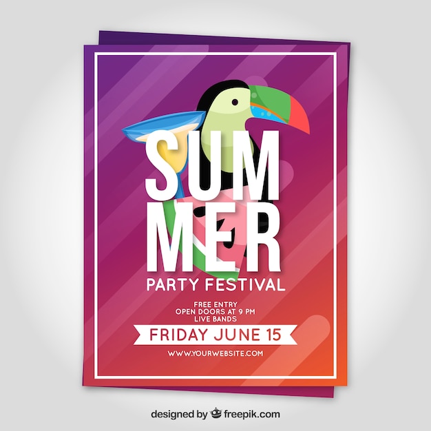 Gratis vector zomerfeest poster