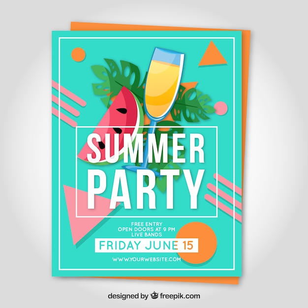 Gratis vector zomerfeest poster