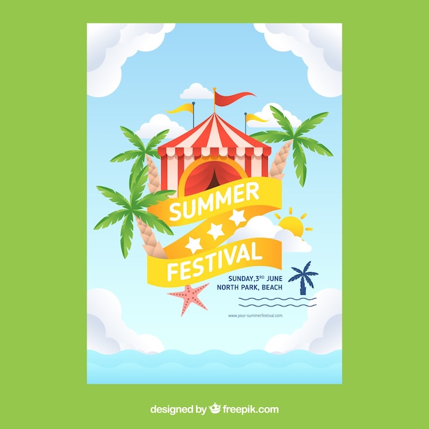 Gratis vector zomerfeest poster