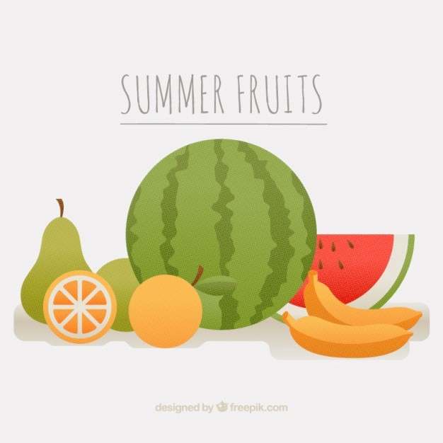 Gratis vector zomerfruit collectie