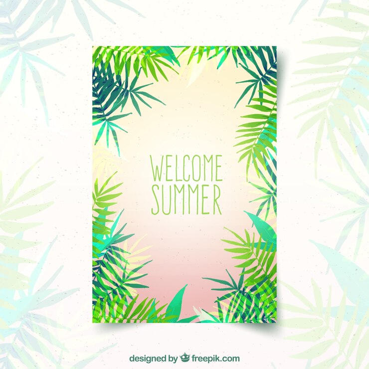 Gratis Vector zomerkaart met vegetatie