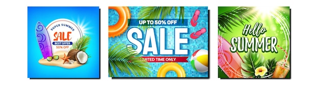 Zomerstrand Creatieve Promotie Banner Vector