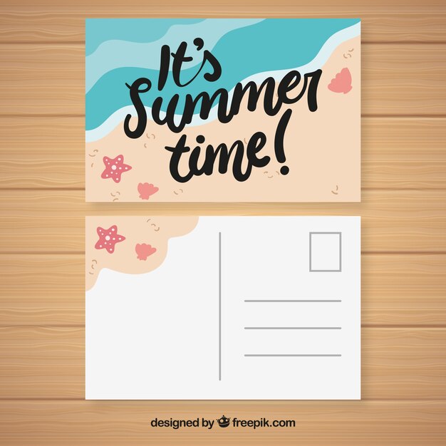 Gratis vector zomervakantie briefkaart