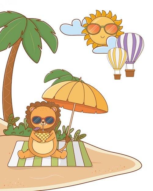 Gratis vector zomervakantie ontspannen cartoon