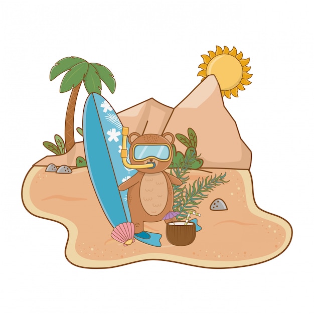 Gratis vector zomervakantie ontspannen cartoon