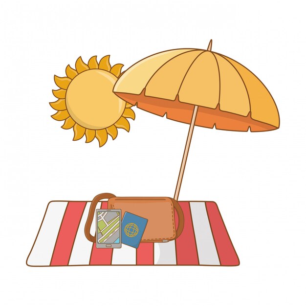 Gratis vector zomervakantie ontspannen cartoon