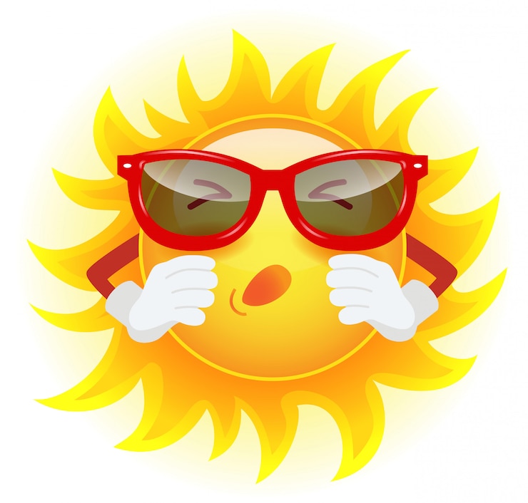 Gratis Vector zomerzon in zonnebril niezen. allergie, klimaat, ziekte, verkoudheid.