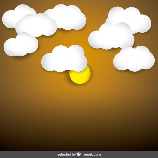 Gratis vector zon en wolken achtergrond