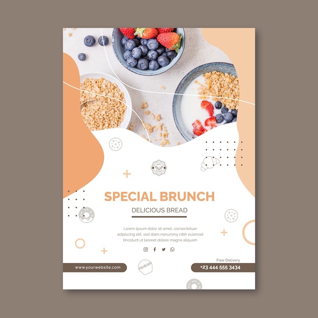 Gratis vector zondagsbrunch verticale postersjabloon