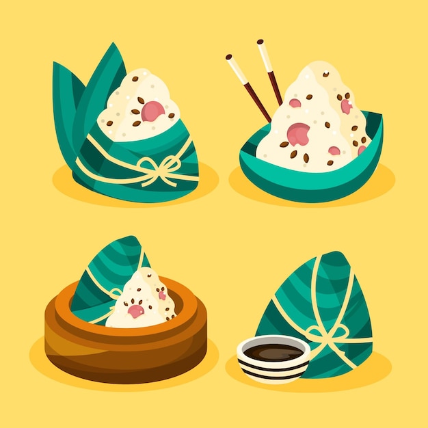 Gratis vector zongzi van de drakenboot