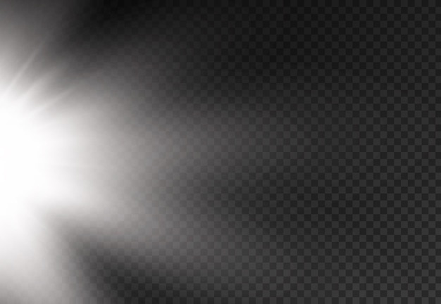 Zonlicht flare effect stralen witte straal effect vervagen in het licht van uitstraling front sun lens flash
