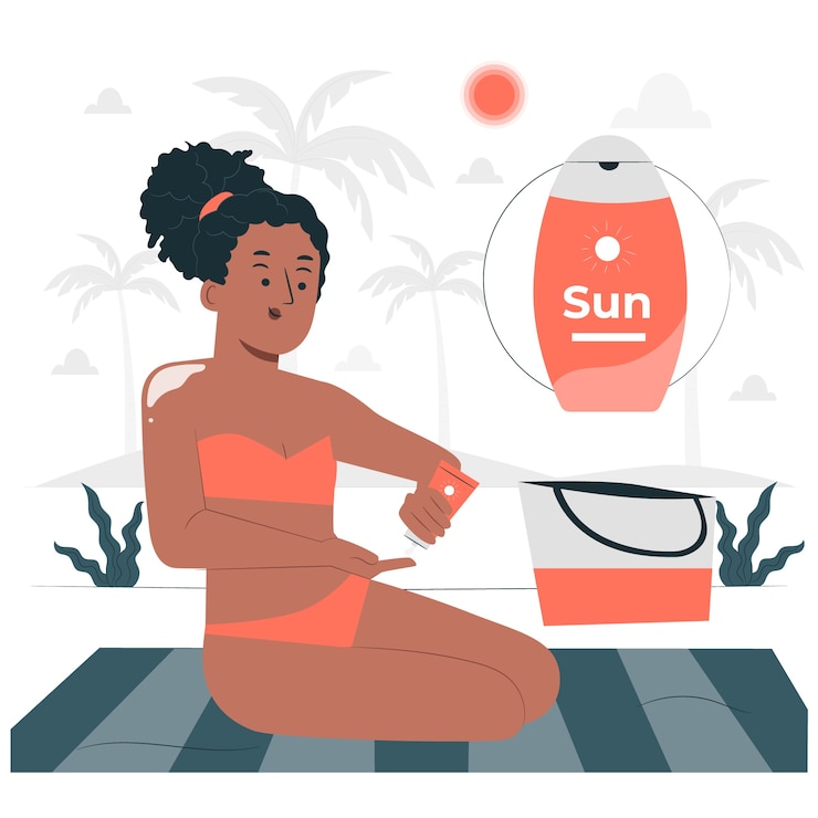 Gratis Vector zonnebrandcrème concept illustratie