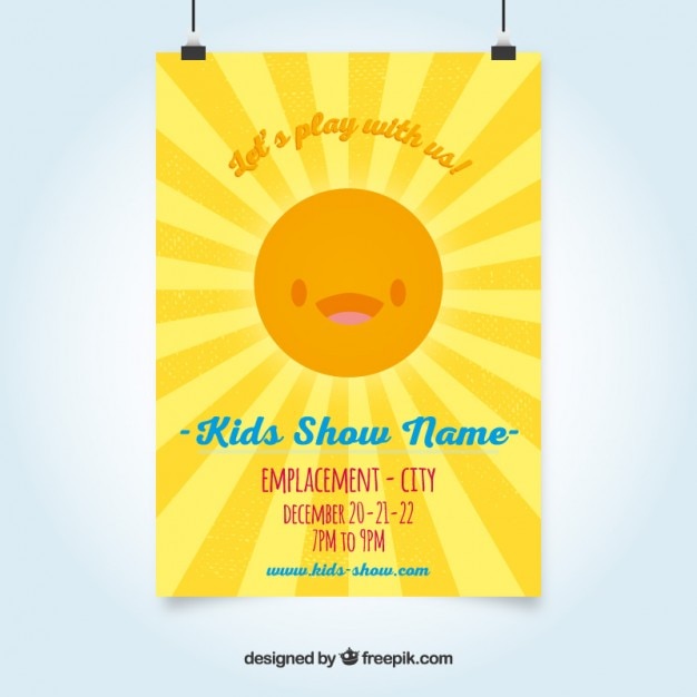 Gratis vector zonnige kinderen tonen poster