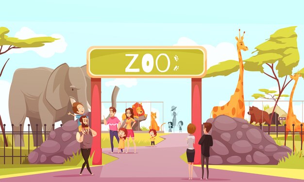 Zoo Entrance Gate Cartoon