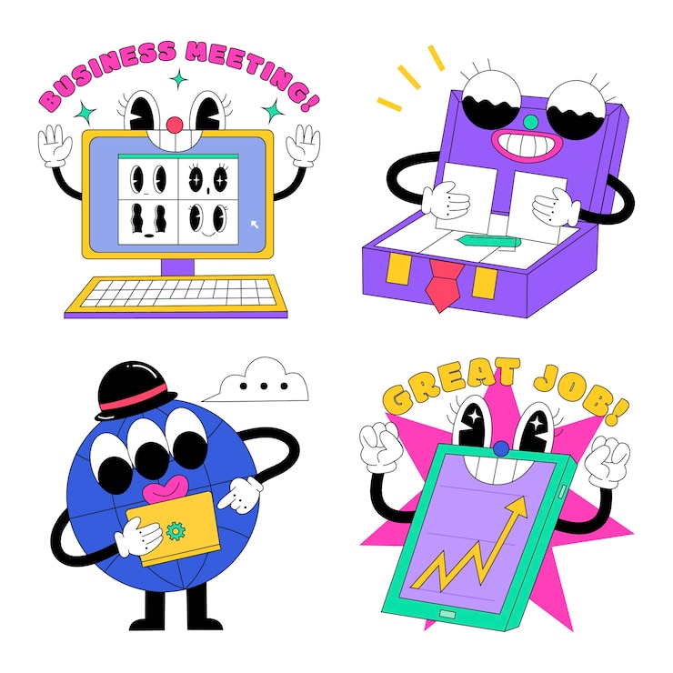 Gratis Vector zure bedrijfsstickers