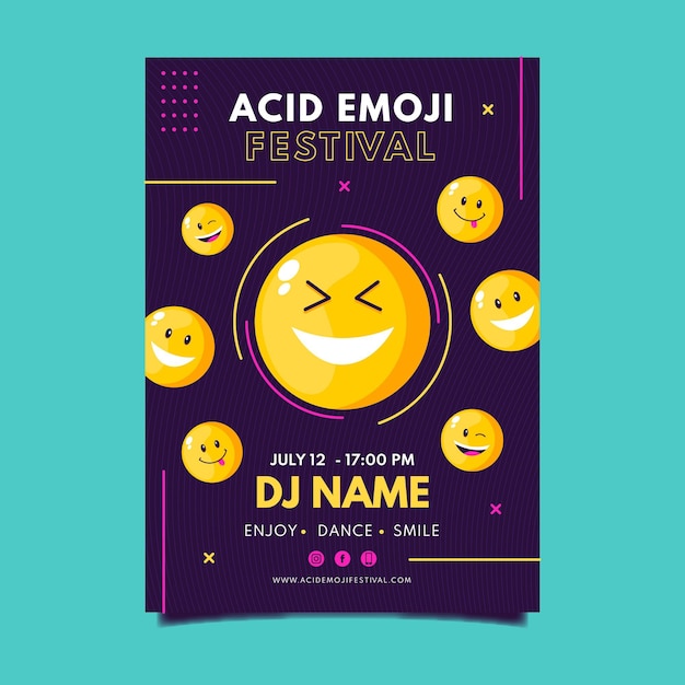 Gratis vector zure emoji poster sjabloon