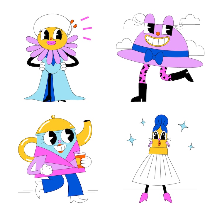 Gratis Vector zure modestickers collectie