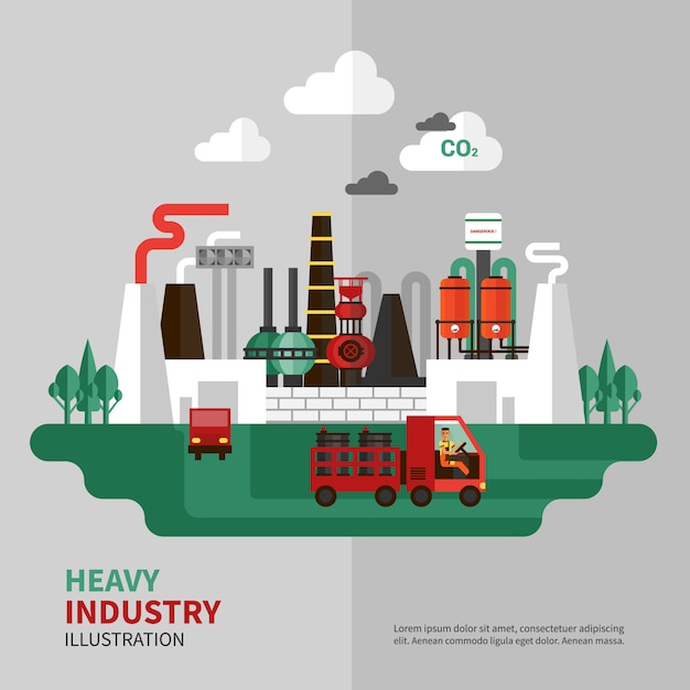 Gratis vector zware industrie illustratie