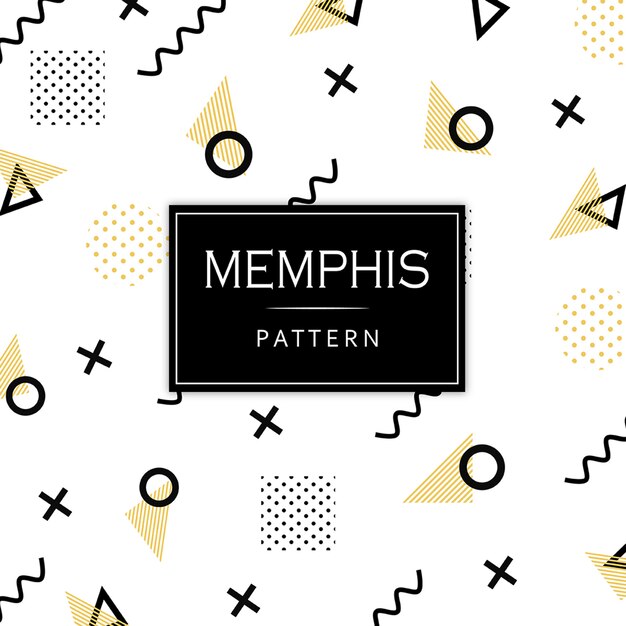 Zwart en gouden geometrische patroon van Memphis