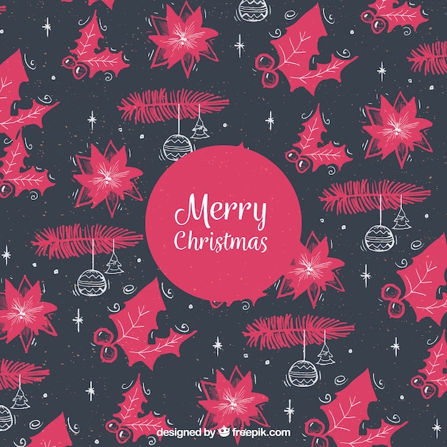 Gratis vector zwart en roze kerstmispatroon