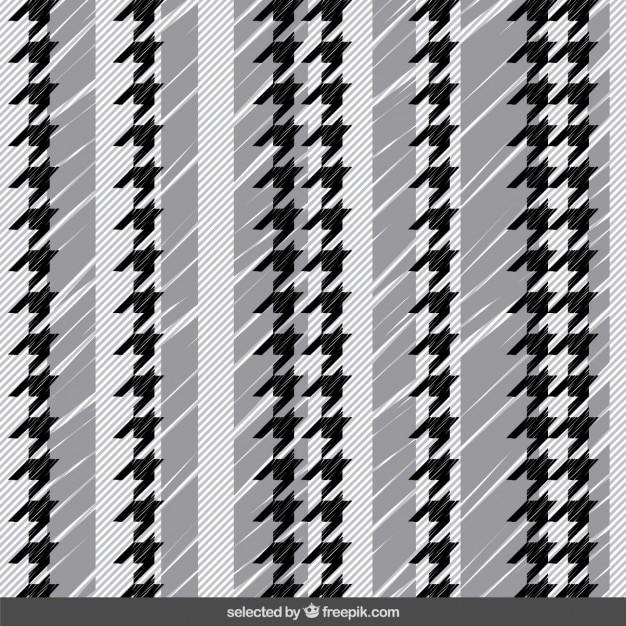 Gratis vector zwart gestreept patroon met houndstooth