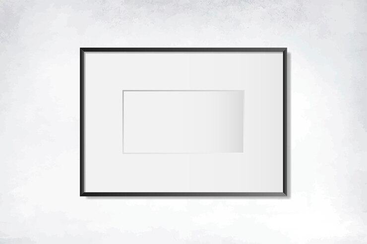 Gratis Vector zwart leeg frame op de muur