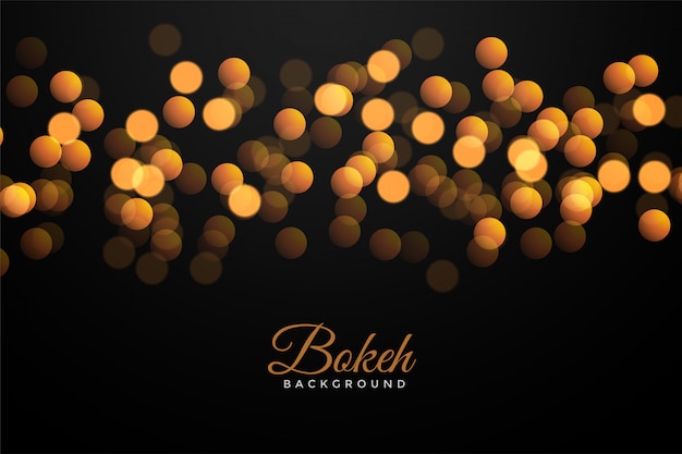 Gratis vector zwart met gouden bokeh-effect