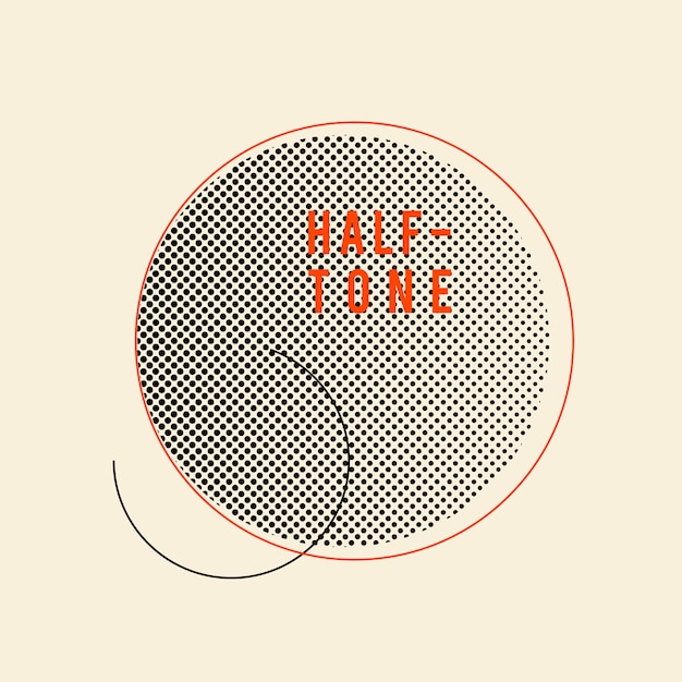 Zwart uitstekend halftone kenteken op beige vector als achtergrond