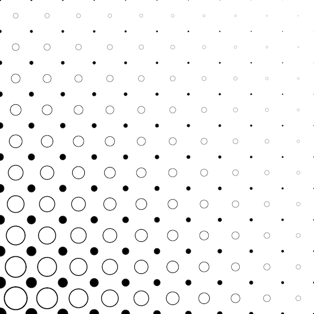 Zwart-wit cirkel patroon - abstracte vector achtergrond