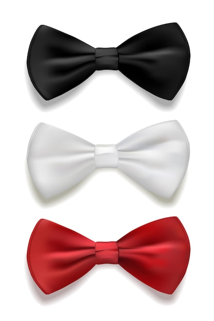 Zwart wit en rood vlinderdas set gentleman formeel luxe mode-element van kostuum voor ceremonie, bruiloft of feest!