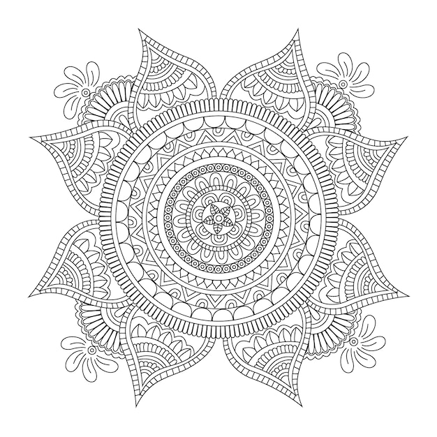 Gratis vector zwart-wit mandala ontwerp