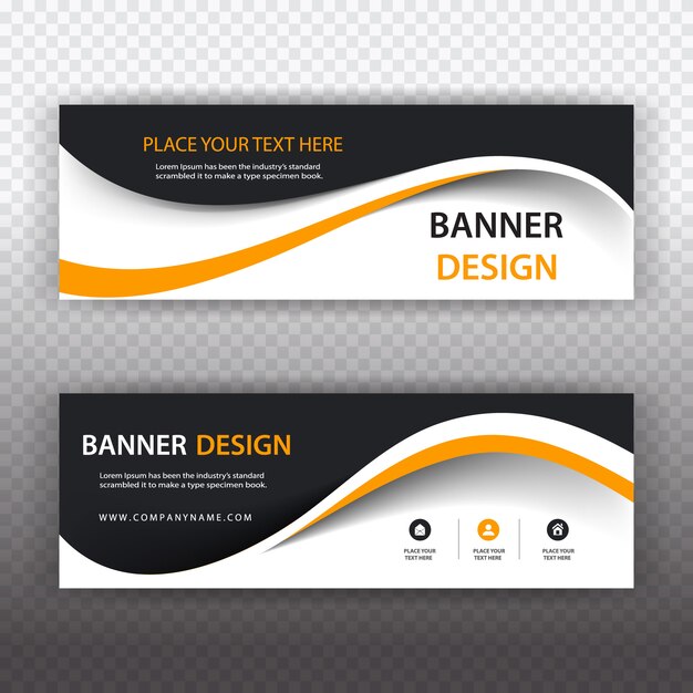 Zwart-witte business banner met oranje details