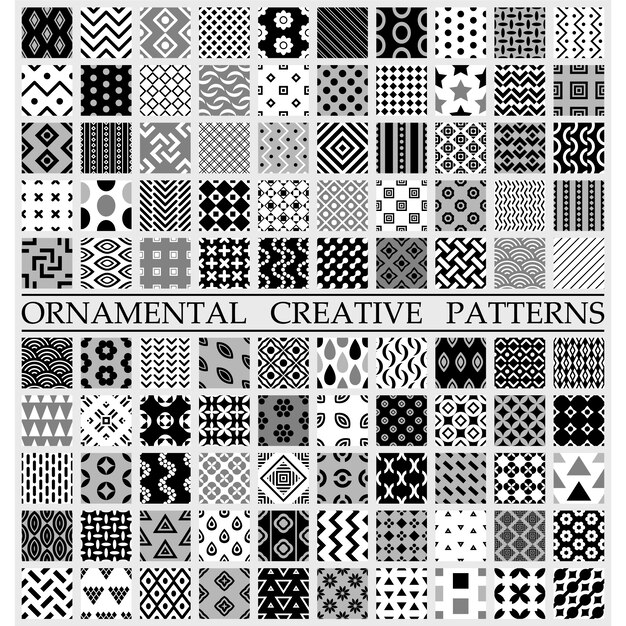 Zwart-witte creatieve patronen