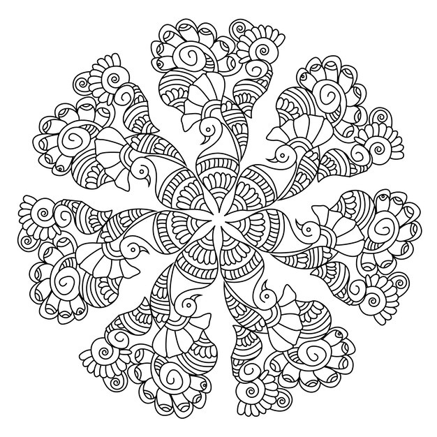 Zwart-witte mandala achtergrond