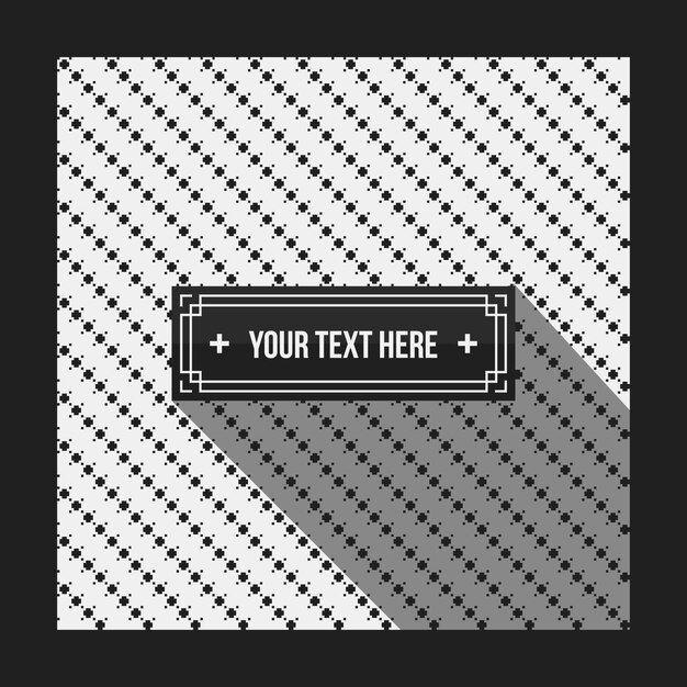 Zwart-witte patroon achtergrond met tekst