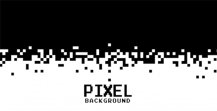 Gratis Vector zwart-witte pixels achtergrond in vlakke stijl