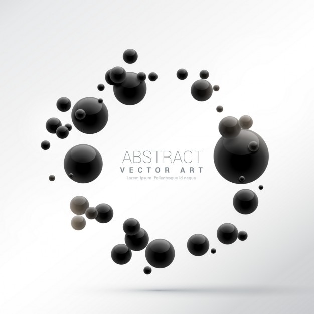 Gratis Vector zwarte 3d bollen frame achtergrond