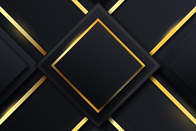 Gratis vector zwarte achtergronden met gradiënt en gouden frames