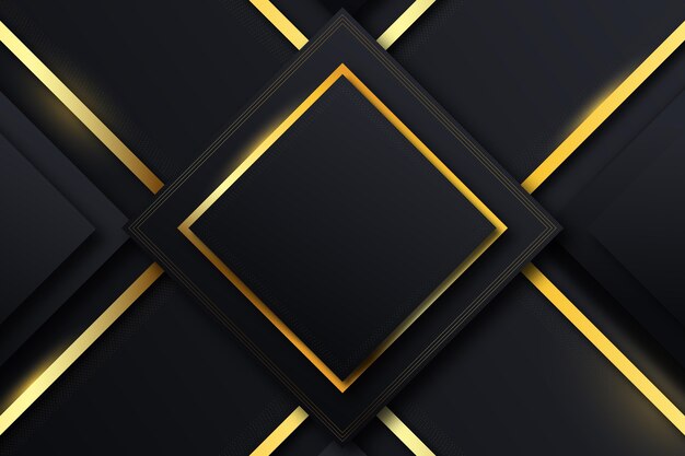 Zwarte achtergronden met gradiënt en gouden frames