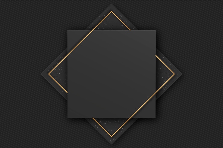 Gratis Vector zwarte achtergronden met gradiënt en gouden frames