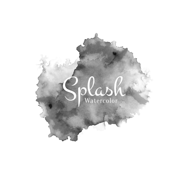 Zwarte aquarel splash ontwerp achtergrond