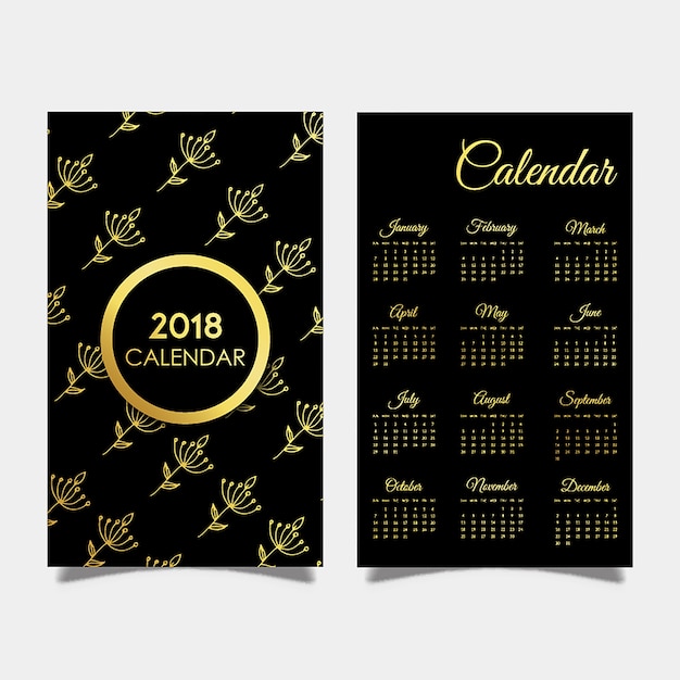 Zwarte en gouden kalender