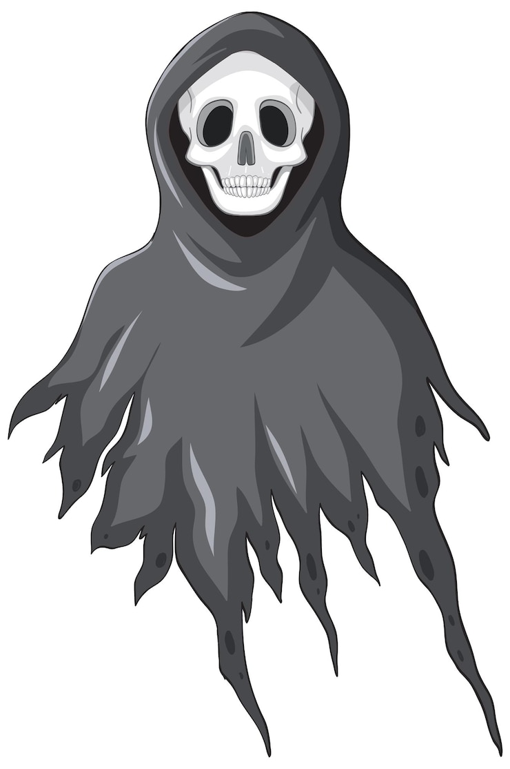 Gratis Vector zwarte enge geest geïsoleerd