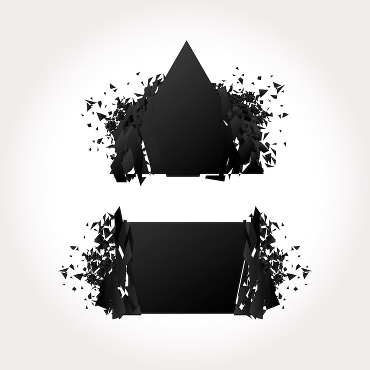 Gratis Vector zwarte explosiebanners