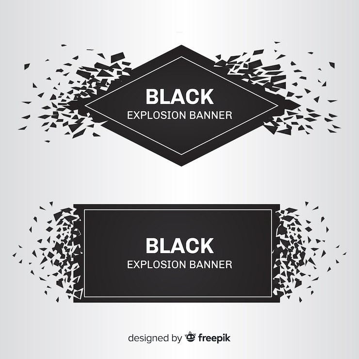 Gratis Vector zwarte explosiebanners