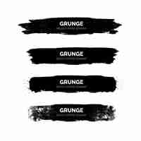 Gratis vector zwarte grunge penseelstreekbanners