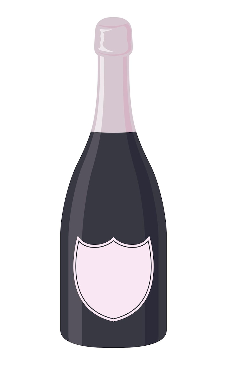 Gratis Vector zwarte illustratie van een champagneflesse